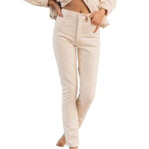 AGOLDE Remy High Rise Straight Leg Jeans Button Fly White Size 29 Preppy Chic
